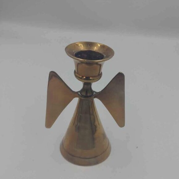 Solid Brass Hand made candlestick candle stick holder angel Christmas - Picture 3 of 7